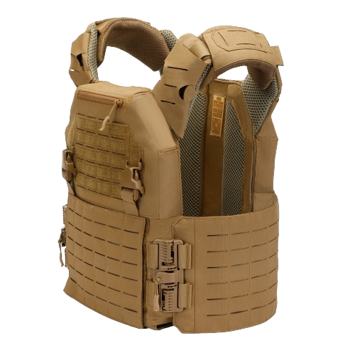 The OPSEC Advanced Quick Detach Plate Carrier in the Coyote colorway.