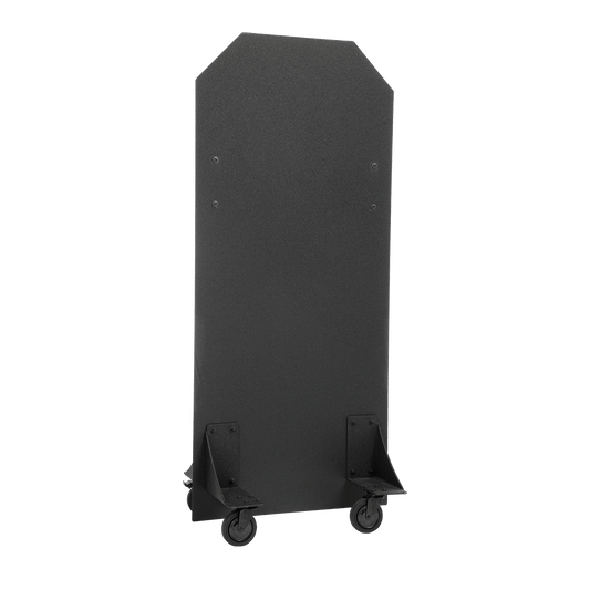 Black bulletproof panel with wheels