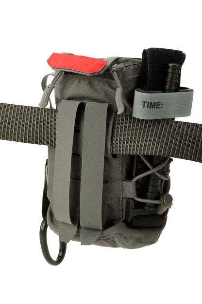 The rapid deploy IFAK is built to secure itself onto a belt or tactical vest.