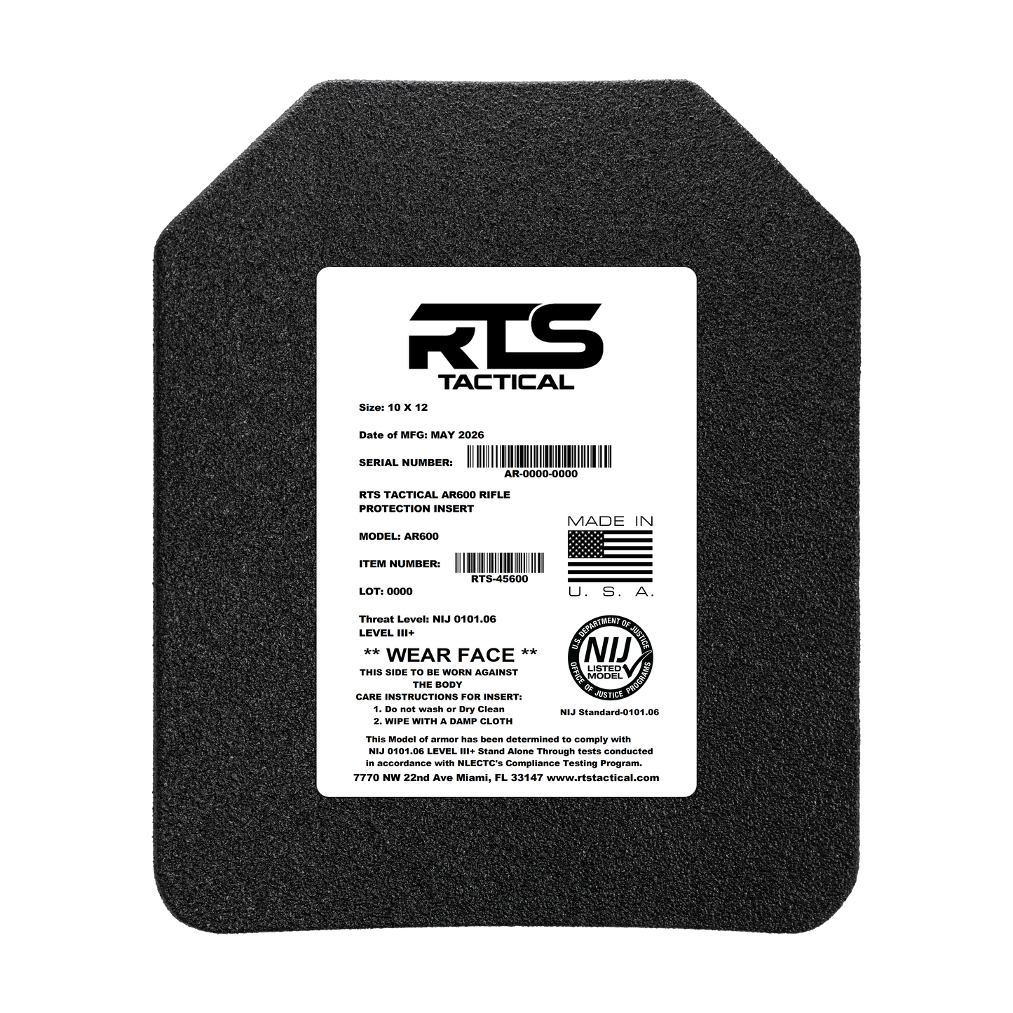 RTS Tactical AR600 Level III+ Special Threat HST Active Shooter Kit