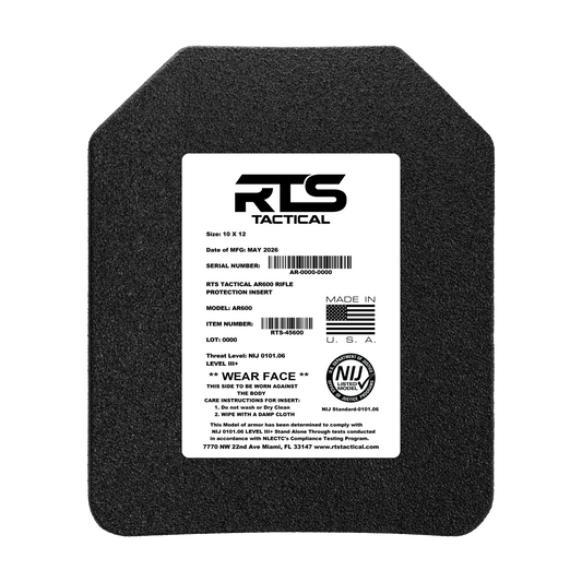RTS Tactical AR600 NIJ 0101.06 Level III+ Special Threat Insert - 10X12