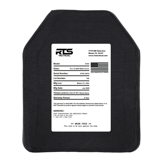 RTS Tactical NIJ 07 RF1 Stand Alone 6700 Series 10x12 Multi Curve