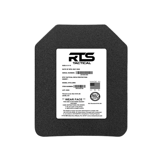 RTS Tactical LWR5 Rifle Special Threats NIJ 0101.06 Level III+ Insert - 8X10