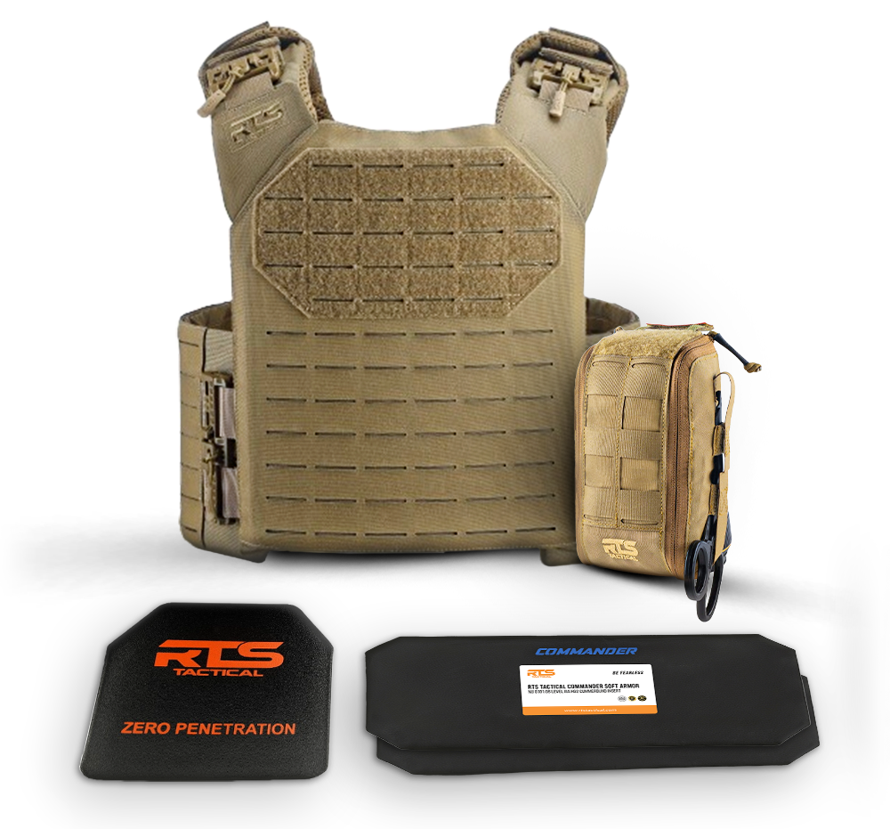 The Be Fearless Bundle with soft armor, hard armor, an IFAK and plate carrier. 