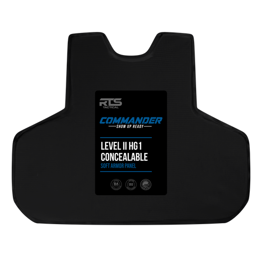 Black Commander Level II HG1 Concealable Soft Armor Panel tactical armor panel.
