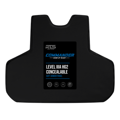 Level IIIA HG2 Concealable black soft armor panel