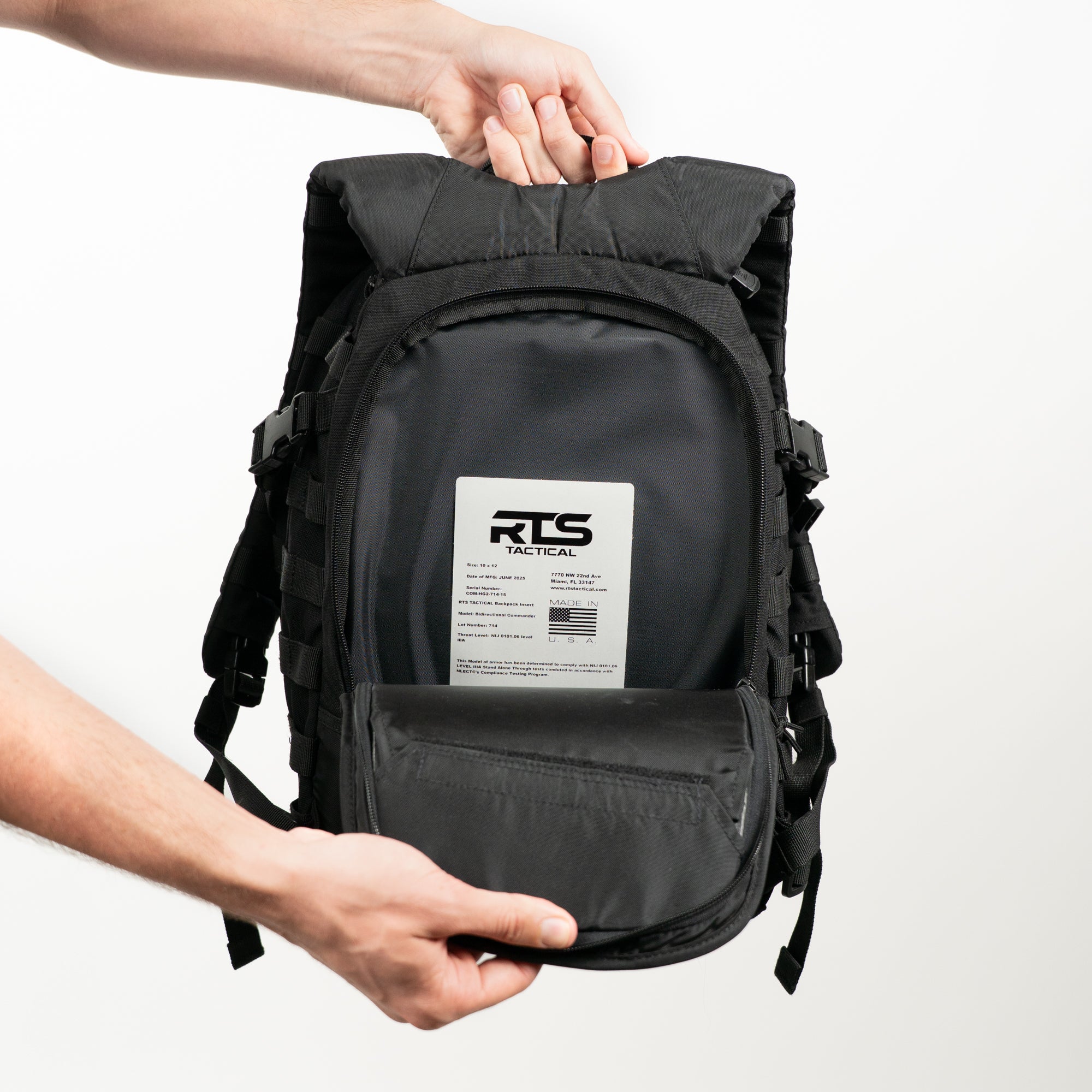 RTS Tactical Level IIIA Commander Backpack Panel Insert - 10x12