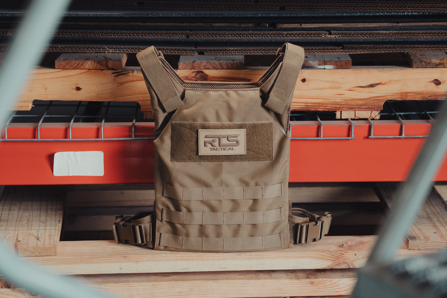 The plate carrier from the Essential Armor bundle with an RTS Tactical velcro patch.