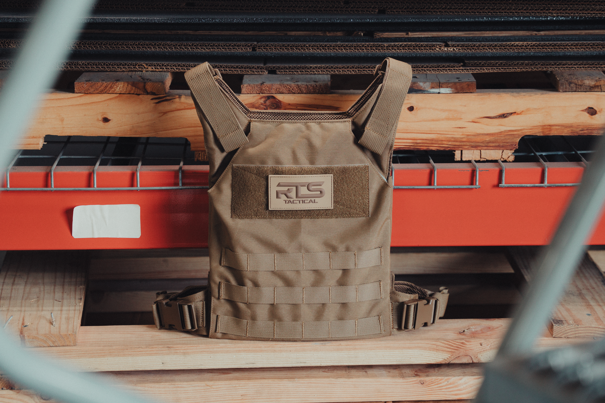 The plate carrier from the Essential Armor bundle with an RTS Tactical velcro patch.