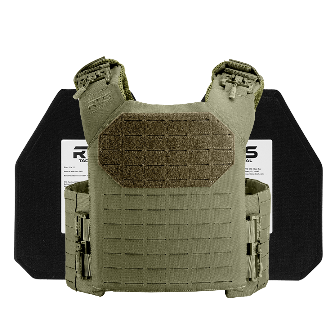 The RTS Tactical XR32 Level IV HST Active Shooter Kit in Ranger Green.