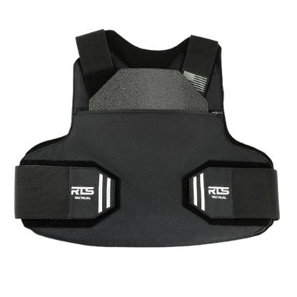 A multi-threat resistant Kevlar concealable vest with an armor plate placed inside.