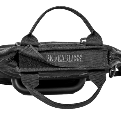 The rifle rated mini shield has both arm straps and carrying handles for easy transport.
