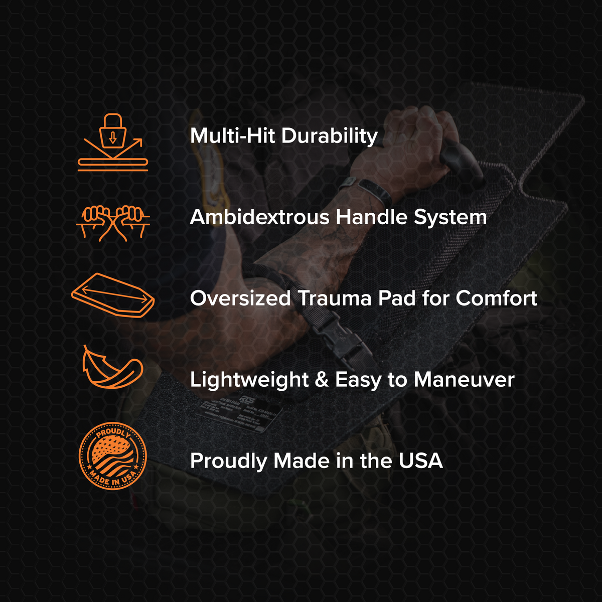 Level III+ Mini Ballistic Shield - Rifle-Rated | RTS Tactical