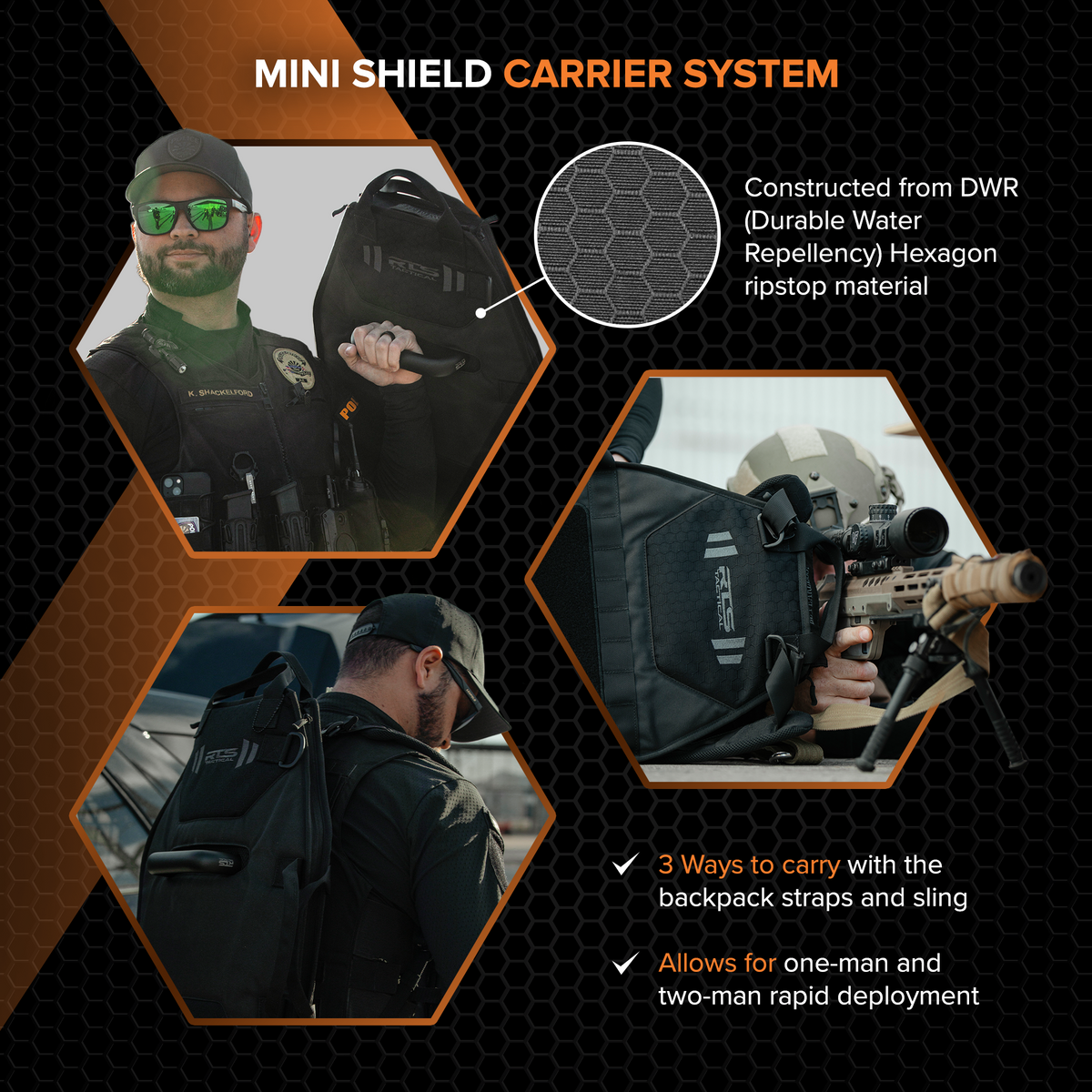 RTS Level III+ Mini Ballistic Shield – Rifle-Rated Compact | RTS Tactical