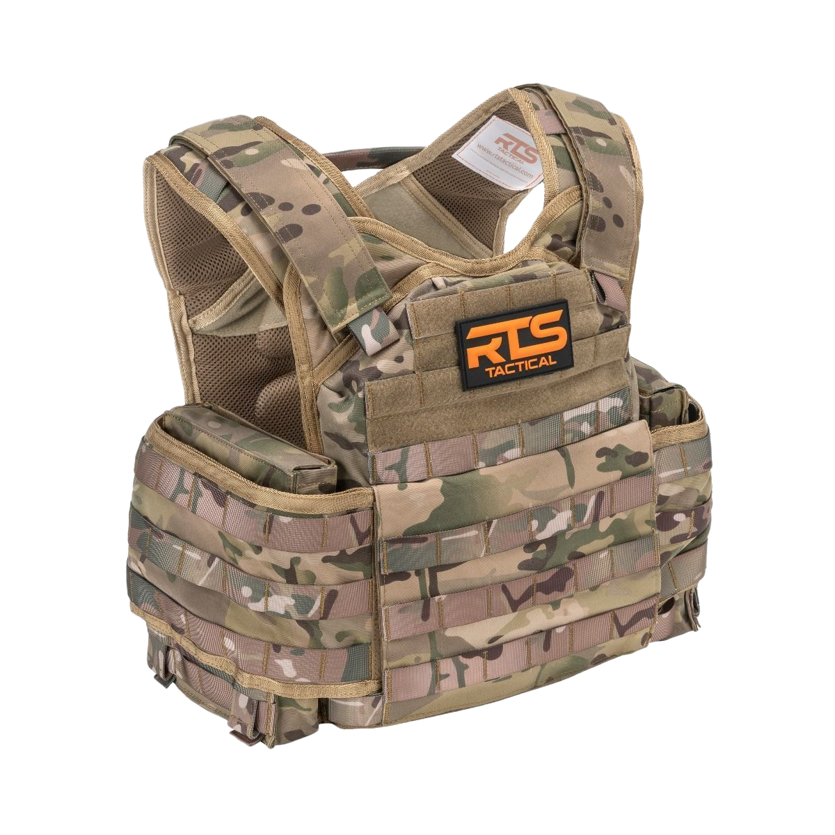 A premium plate carrier from RTS in the Multicam colorway.