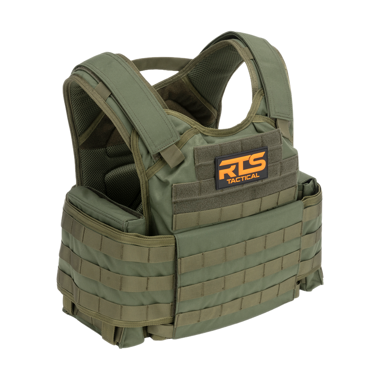 A 10x12 premium plate carrier with MOLLE webbing and full adjustability.