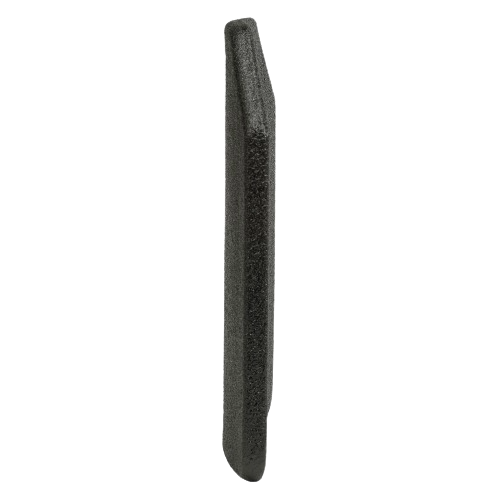 A tactical armor plate viewed from the side
