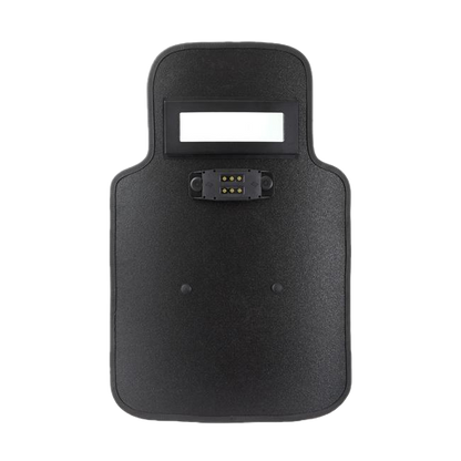 The RTS Tactical Active Shooter SWAT Ballistic Shield with Foxfury LED lights on the front.