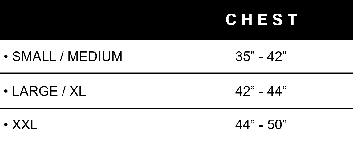 Sleek Advanced Plate Carrier 11x14 sizing chart. 