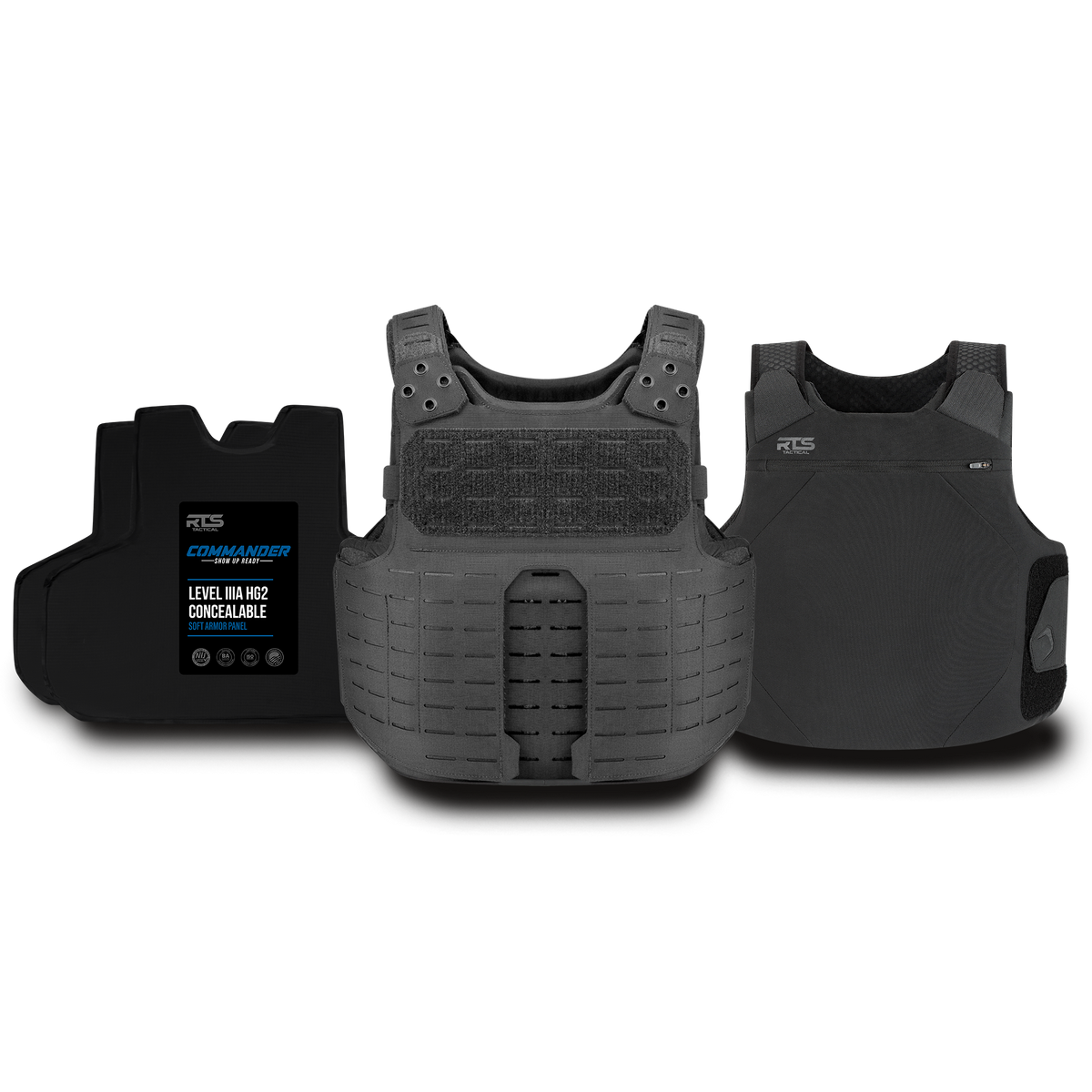 RTS Tactical Overt / Covert Vest Bundle with Level IIIA (HG2) Soft Armor