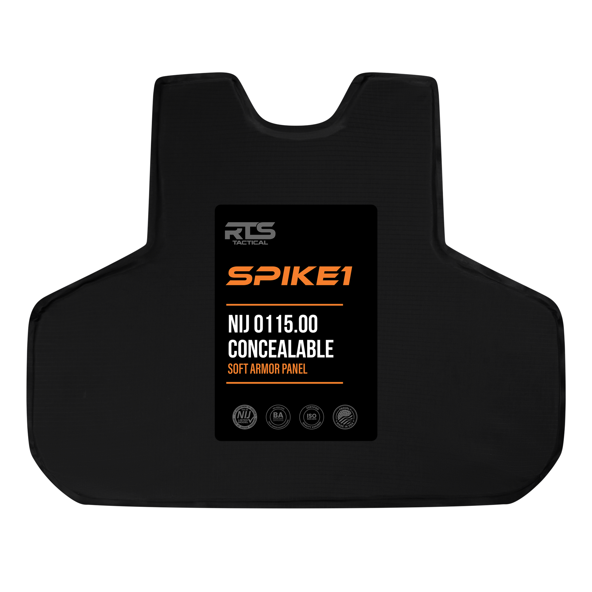SPK1 Soft Armor Panel NIJ 0115 Spike Level 1 Certified | RTS Tactical