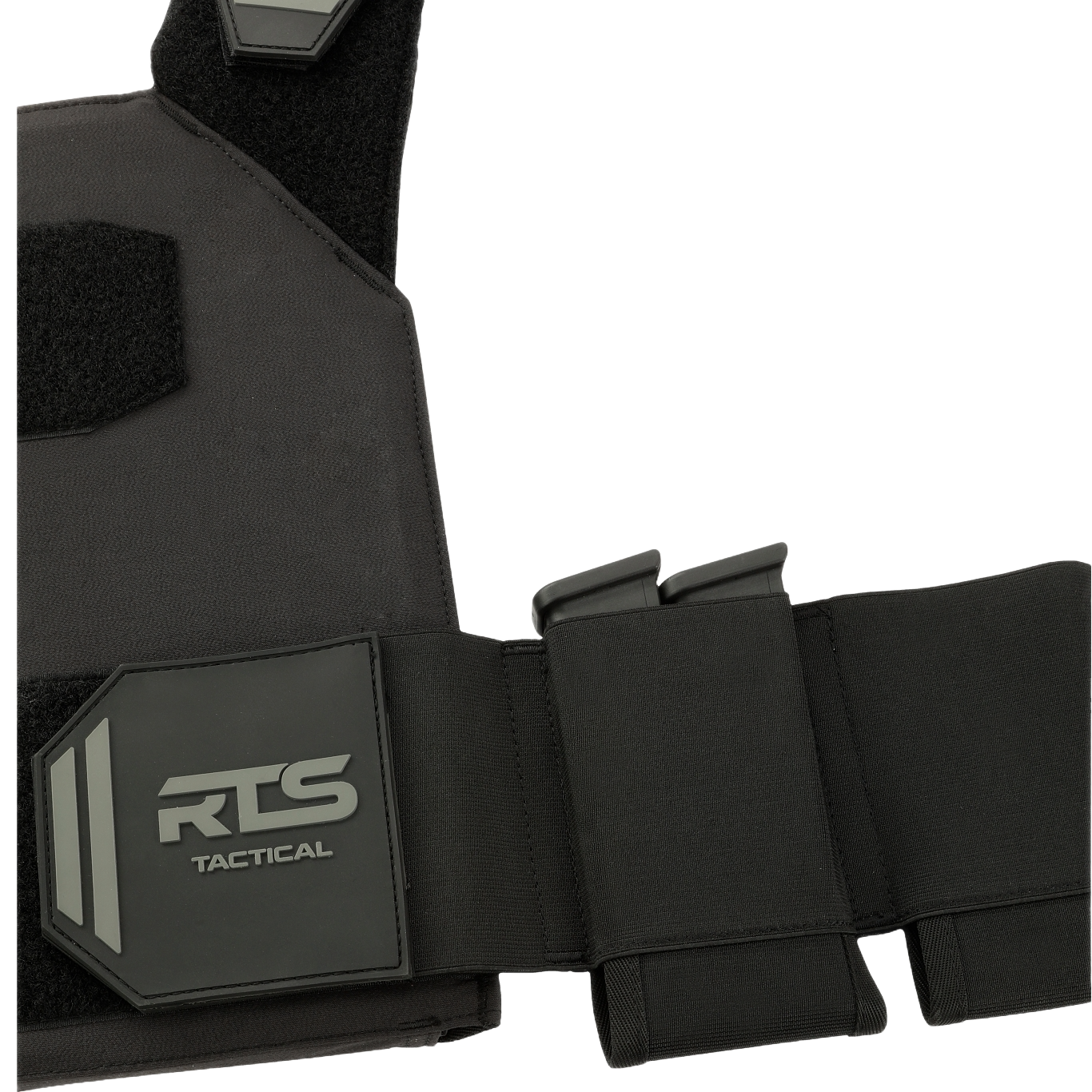 Extra space to hold magazines in the black Sleek 2.0 plate carrier.