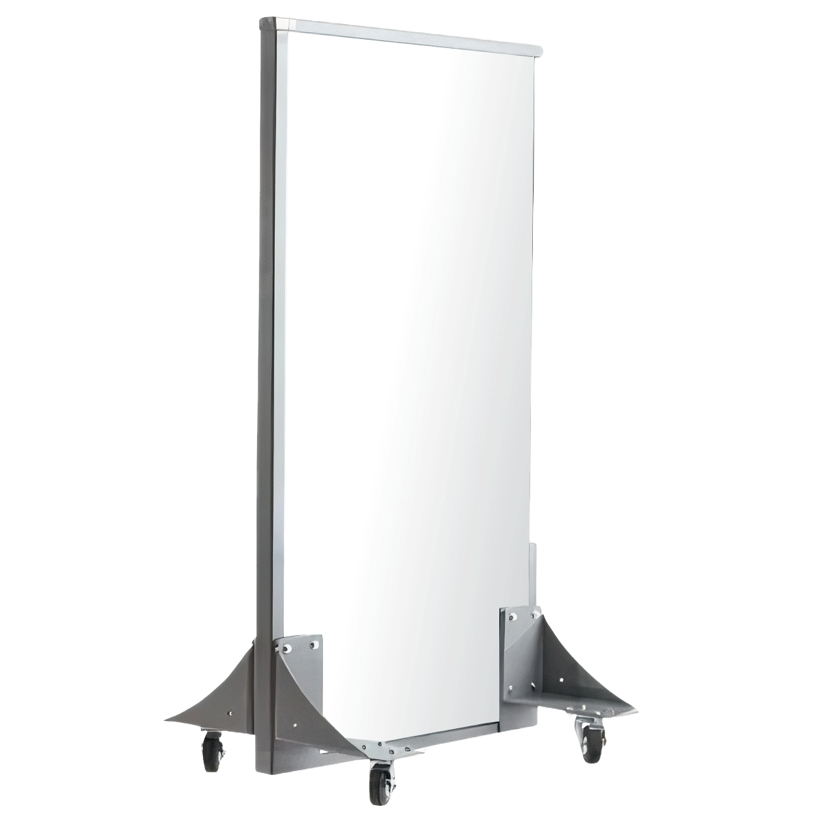 The RTS Tactical Ballistic Whiteboard Level III Panel on wheels for easy mobility.