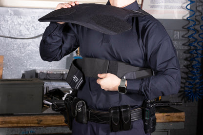 A law enforcement officer wearing the durable Hero’s Concealable Bulletproof Vest for protection.