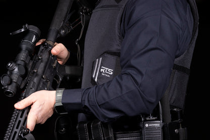 The Hero’s Soft Armor Vest worn by an officer to protect against common handgun and shotgun rounds.