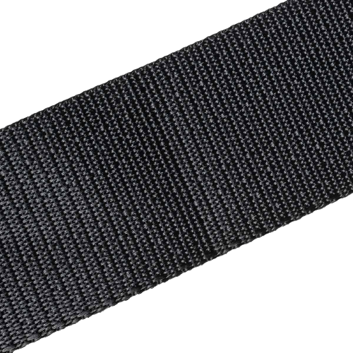 A close-up image of a textured black belt.