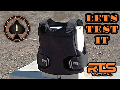 Black tactical vest from RTS Tactical being tested